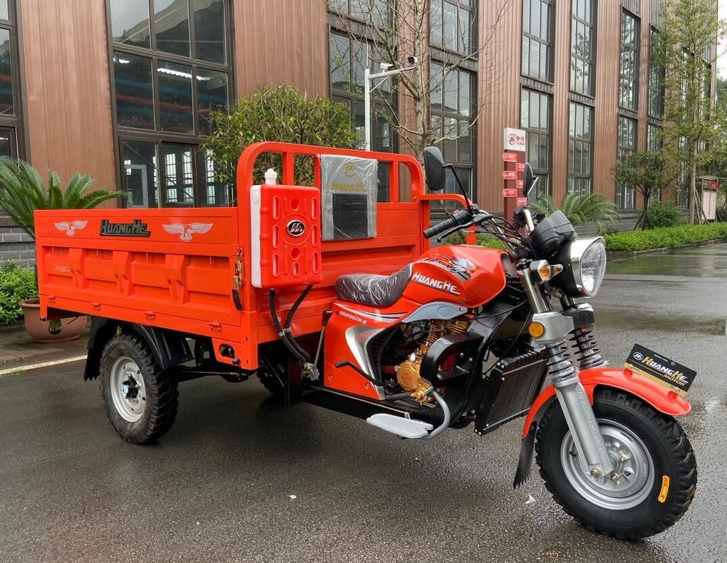 Motociclo a 3 ruote 200cc Motore da 2,0 m Casella di carico Triciclo motorizzato per il carico di merci pesanti