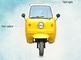 Gasoline Petrol Passenger Motor Tricycle With Driver Cabin And Iron Roof , Yellow